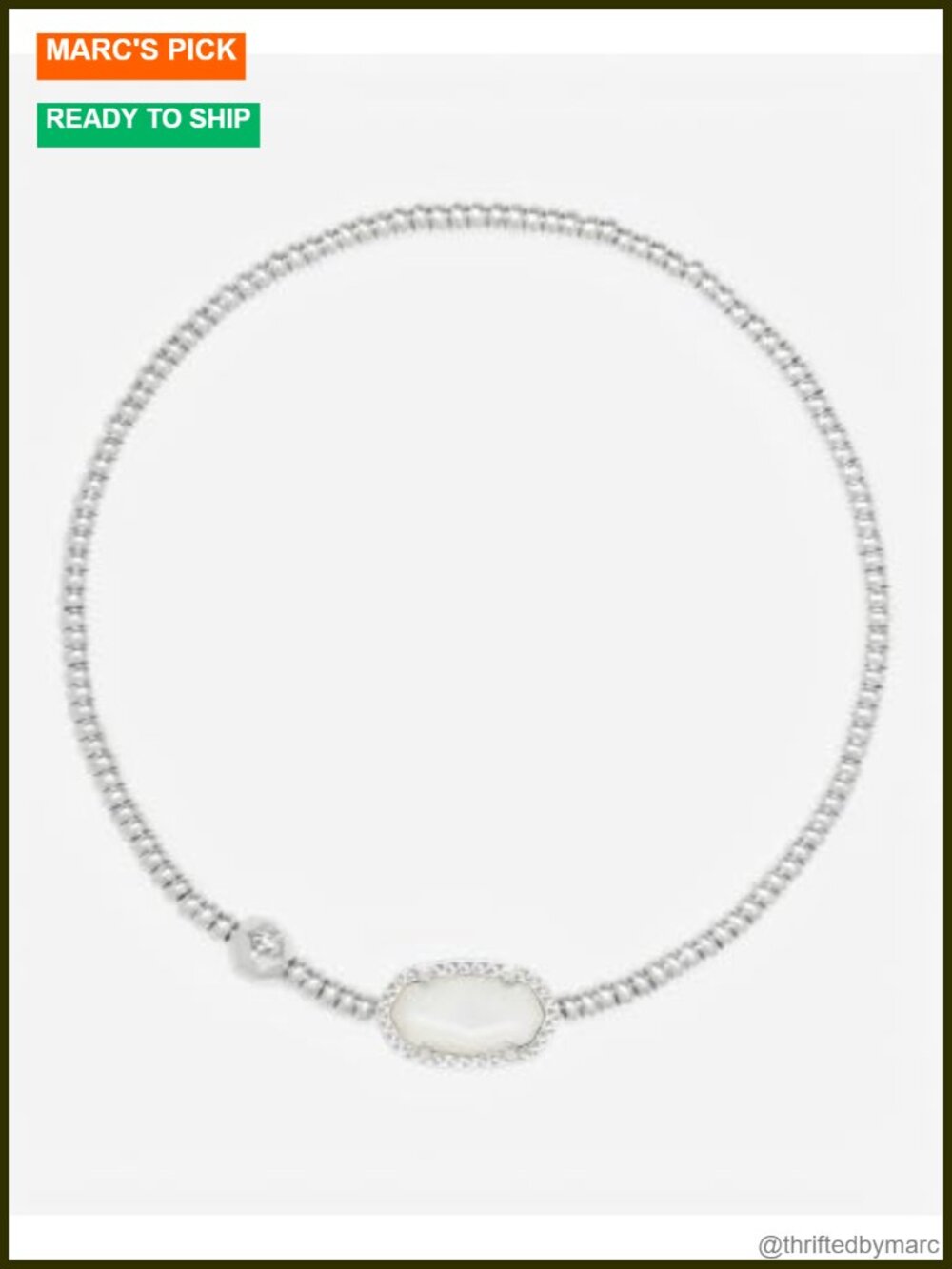 Kendra Scott Grayson Crystal Stretch Bracelet Rhodium Plated Brass